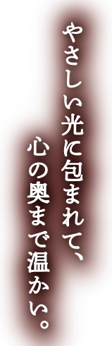 やさしい光に包まれて、心の奥まで温かい。