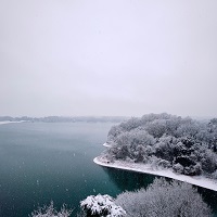 多摩湖雪景色