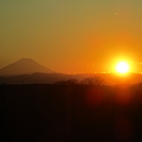 富士と夕陽